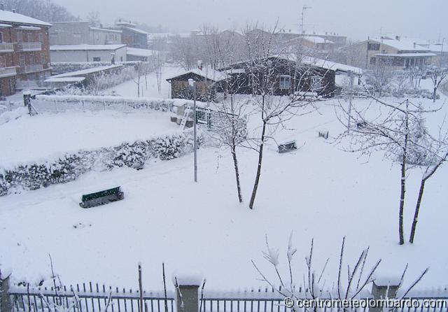 19.jpg - Gossolengo (PC). 10 Marzo, ore 10.30. La nevicata prosegue senza interruzioni. (Giuliano Rasparini)